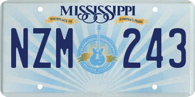 MS license plate NZM243