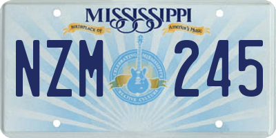MS license plate NZM245