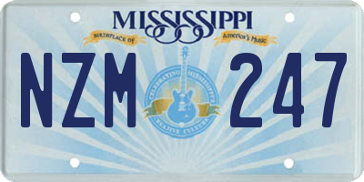 MS license plate NZM247