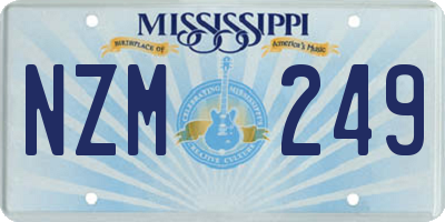 MS license plate NZM249