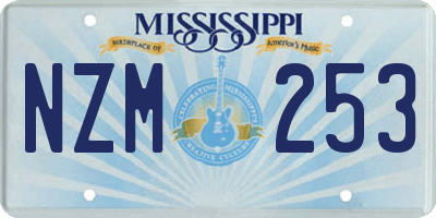 MS license plate NZM253