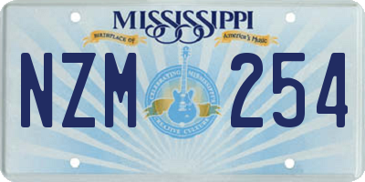 MS license plate NZM254