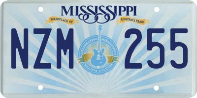 MS license plate NZM255