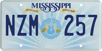 MS license plate NZM257