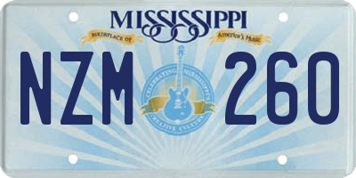 MS license plate NZM260