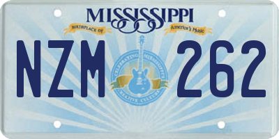 MS license plate NZM262