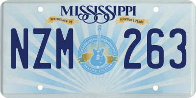 MS license plate NZM263