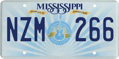 MS license plate NZM266