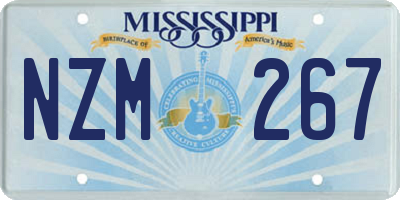 MS license plate NZM267