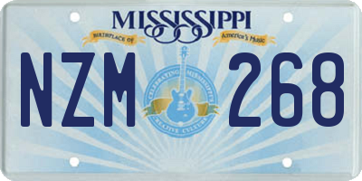MS license plate NZM268
