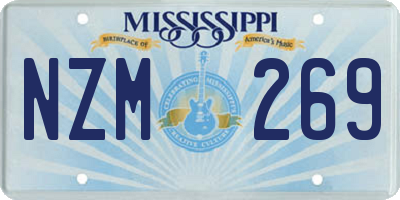 MS license plate NZM269
