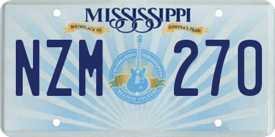 MS license plate NZM270