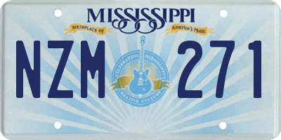 MS license plate NZM271