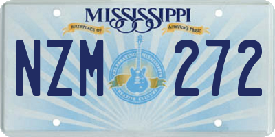 MS license plate NZM272