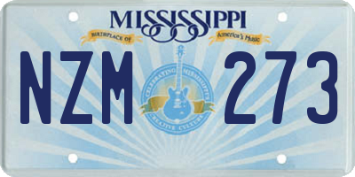MS license plate NZM273