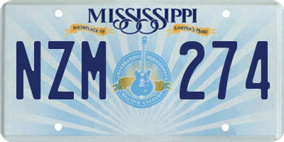 MS license plate NZM274