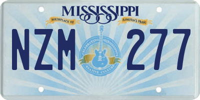 MS license plate NZM277
