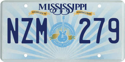 MS license plate NZM279