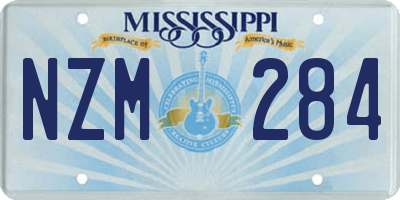 MS license plate NZM284