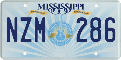 MS license plate NZM286