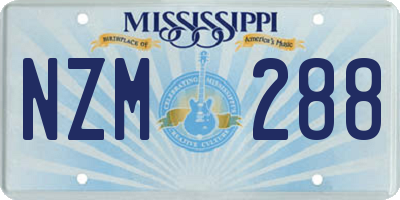 MS license plate NZM288