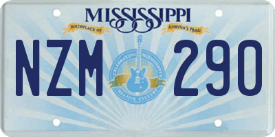 MS license plate NZM290