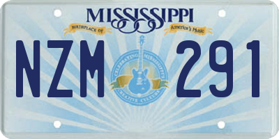 MS license plate NZM291