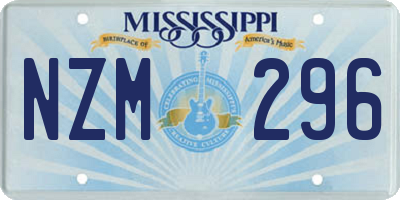 MS license plate NZM296