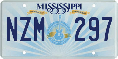 MS license plate NZM297