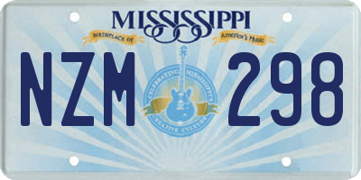 MS license plate NZM298