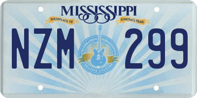 MS license plate NZM299