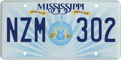 MS license plate NZM302