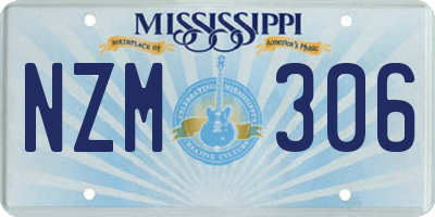 MS license plate NZM306