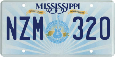 MS license plate NZM320