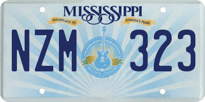 MS license plate NZM323