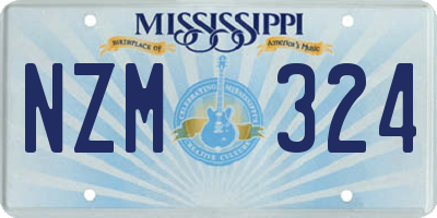 MS license plate NZM324