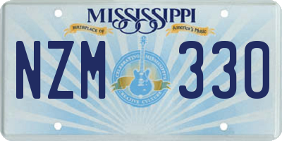 MS license plate NZM330
