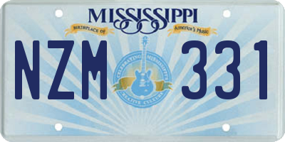 MS license plate NZM331