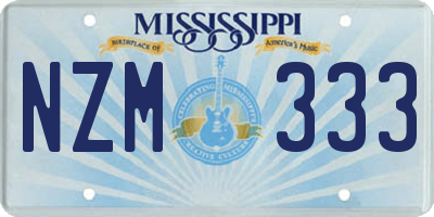 MS license plate NZM333