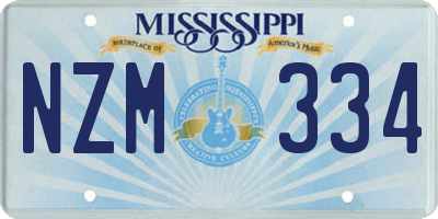 MS license plate NZM334
