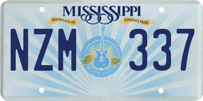 MS license plate NZM337