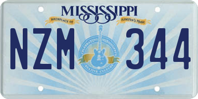 MS license plate NZM344