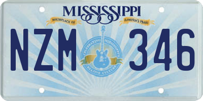MS license plate NZM346