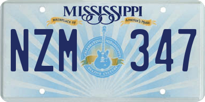 MS license plate NZM347