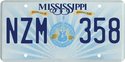 MS license plate NZM358