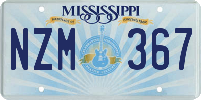 MS license plate NZM367