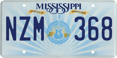 MS license plate NZM368