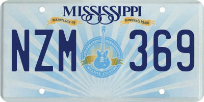 MS license plate NZM369