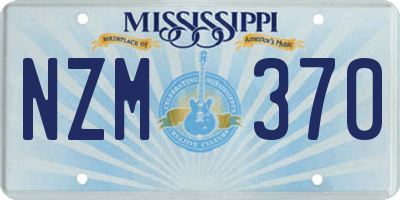 MS license plate NZM370