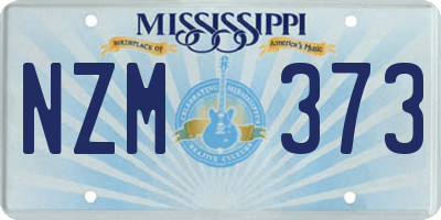 MS license plate NZM373